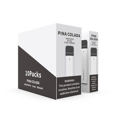 Pina Colada 1000 soffia batteria bianca 850mAh di Vape del dispositivo eliminabile del baccello