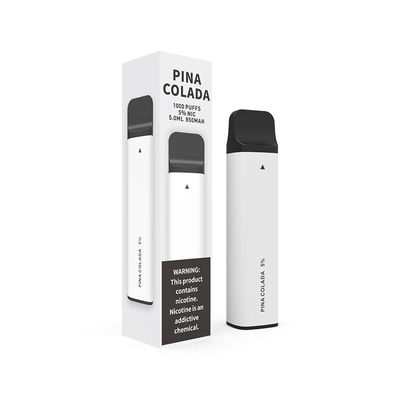 Pina Colada 1000 soffia batteria bianca 850mAh di Vape del dispositivo eliminabile del baccello